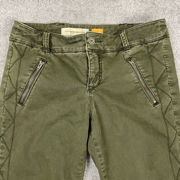 Anthropologie Pilcro and the Letterpress Jeans Green Moto Ankle Zip 29x28 - Picture 2 of 6